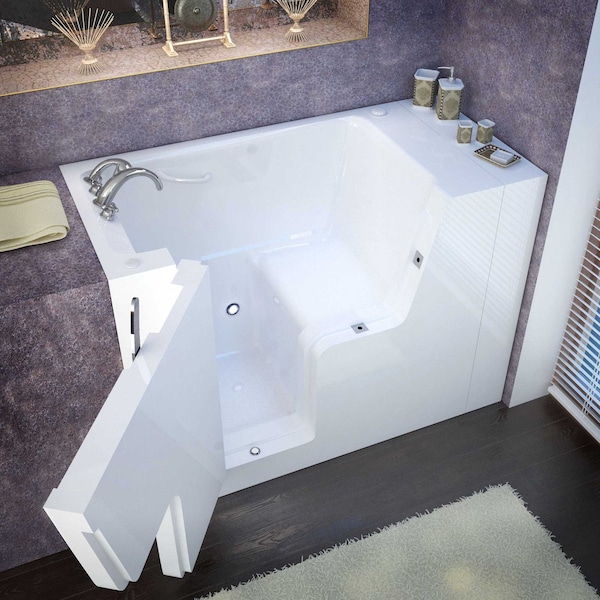 Meditub MediTub 29 x 53 Left Drain White Soaking Wheelchair Accessible Bathtub 2953WCALWS - main